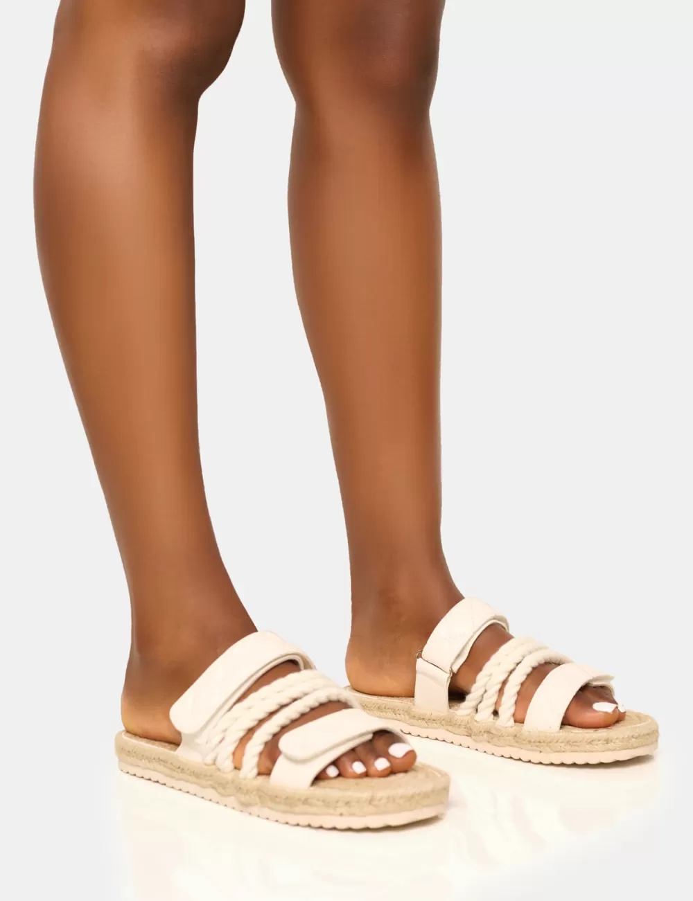 Outlet Public Desire Coral Rope Detail Flat Sandal Nude