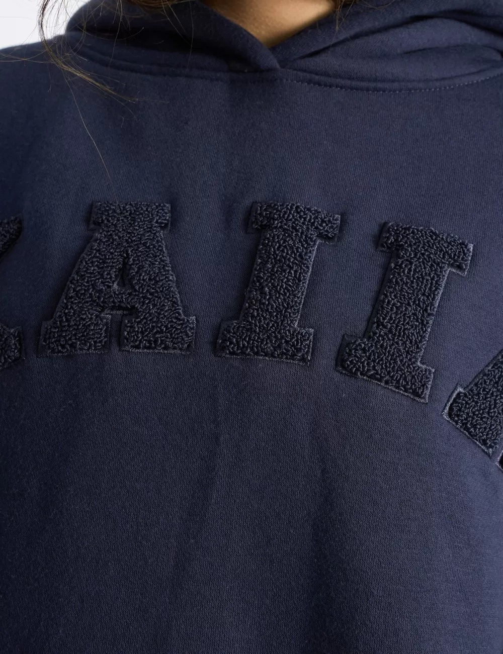 New Public Desire Kaiia Borg Slogan Oversized Hoodie Deep Blue Deep_blue