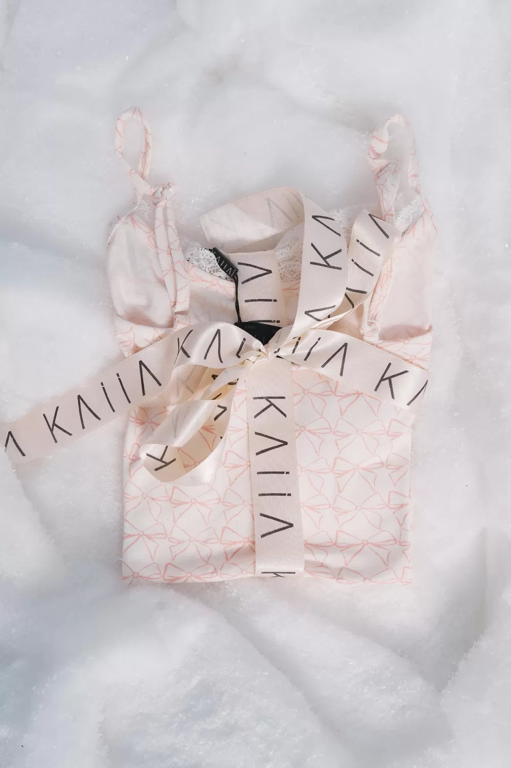 Cheap Public Desire Kaiia Bow Print Lace Cami Top & Shorts Pj Set Cream & Pink Cream_pink