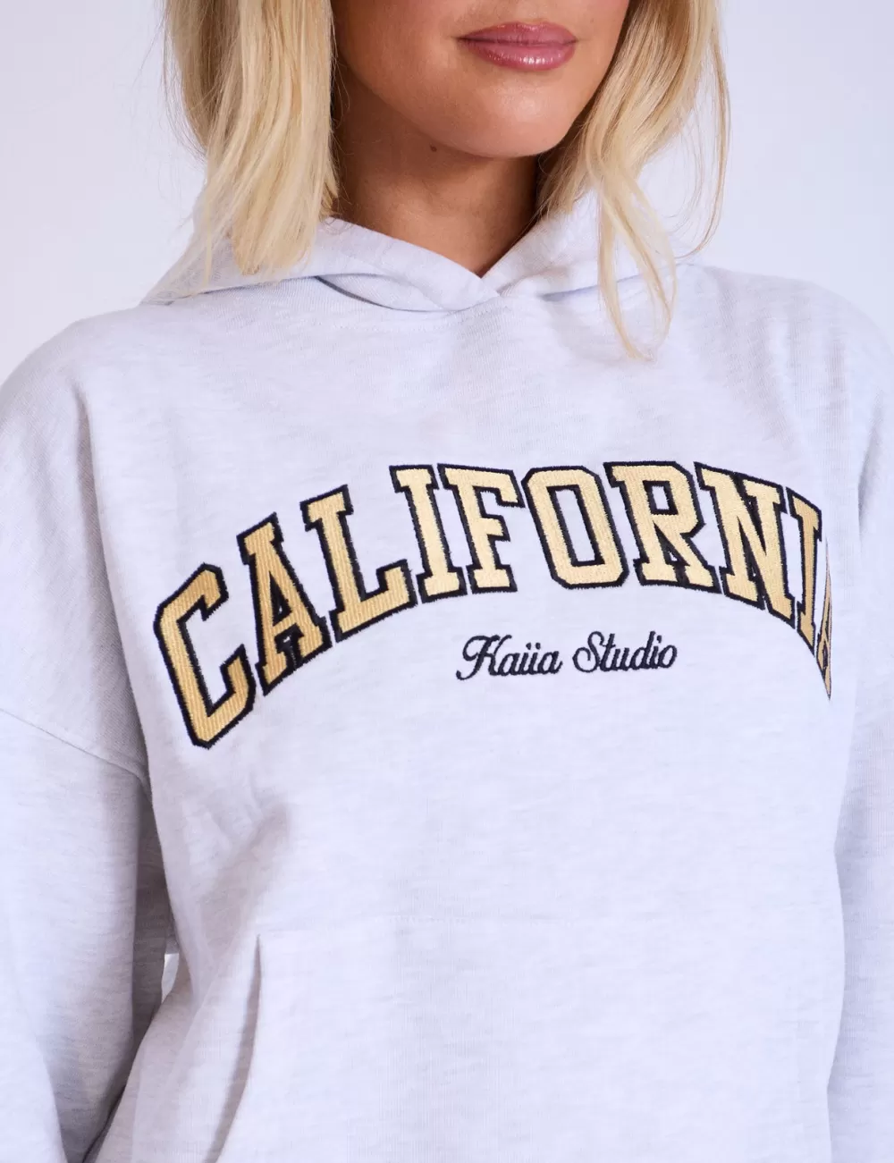 Store Public Desire Kaiia California Oversized Hoodie Light Grey Marl Light_grey_marl