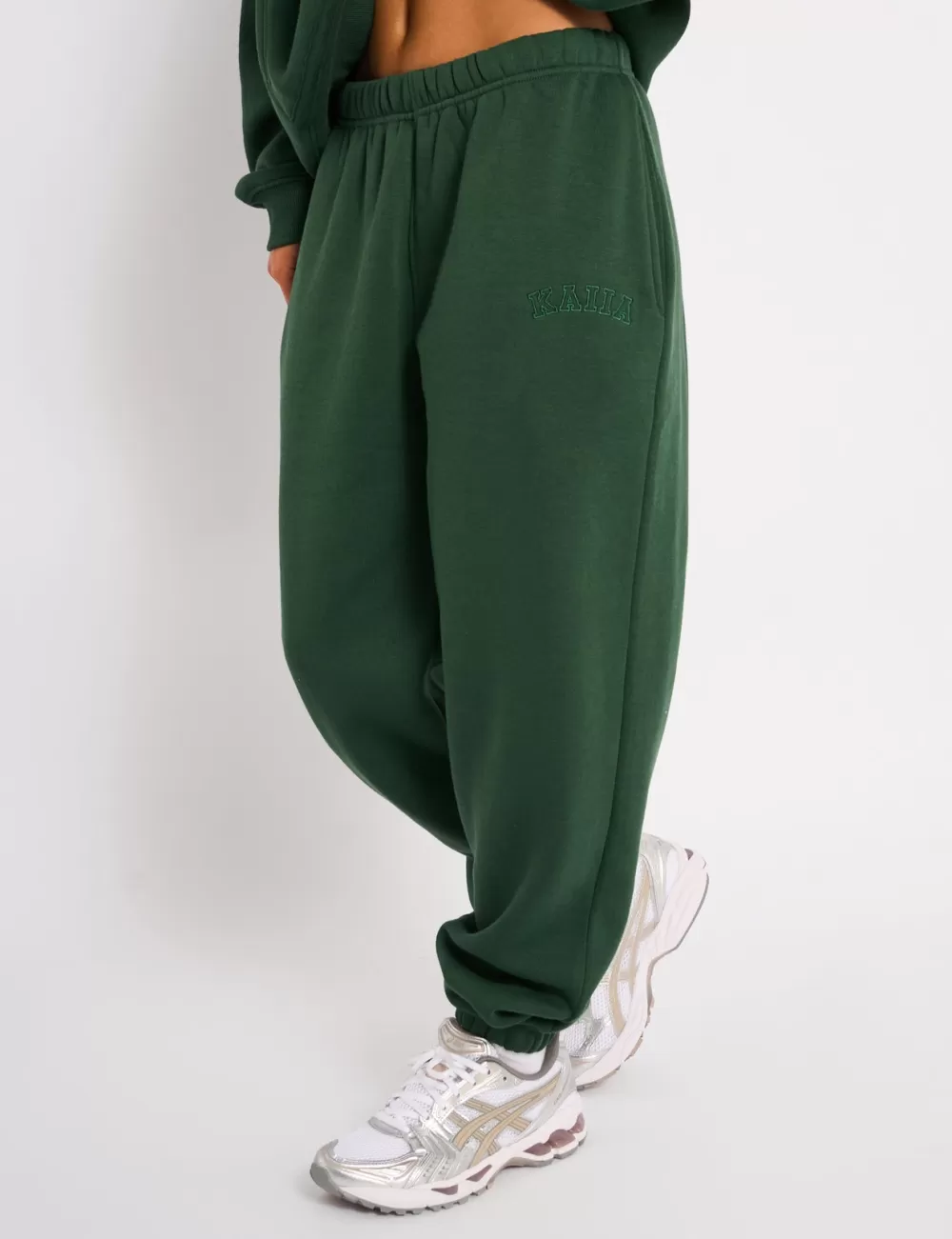 Cheap Public Desire Kaiia Cuffed Joggers Forest Green
