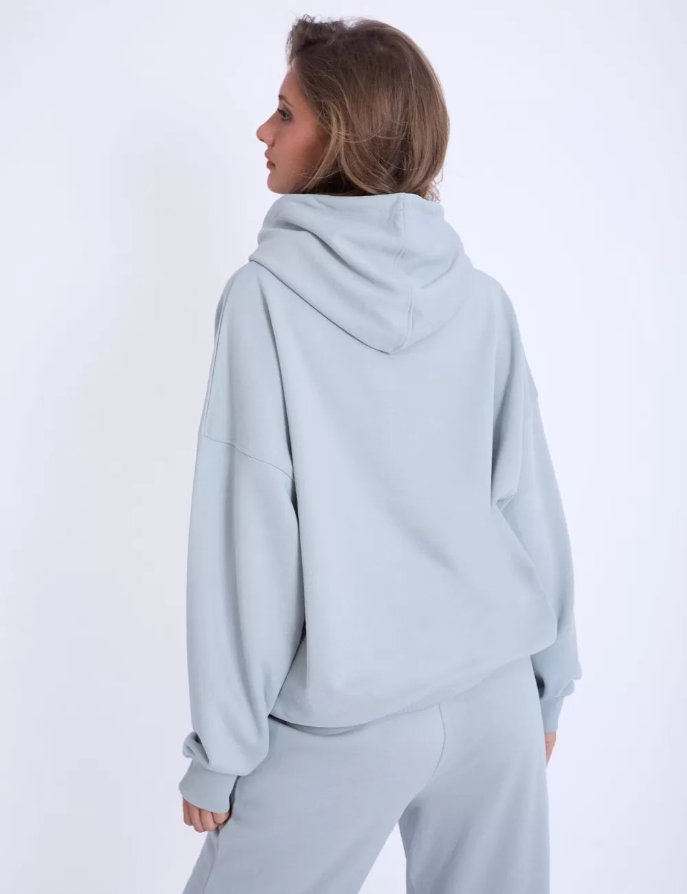 Discount Public Desire Kaiia Design Embroidered Bubble Logo Oversized Hoodie Foam Blue