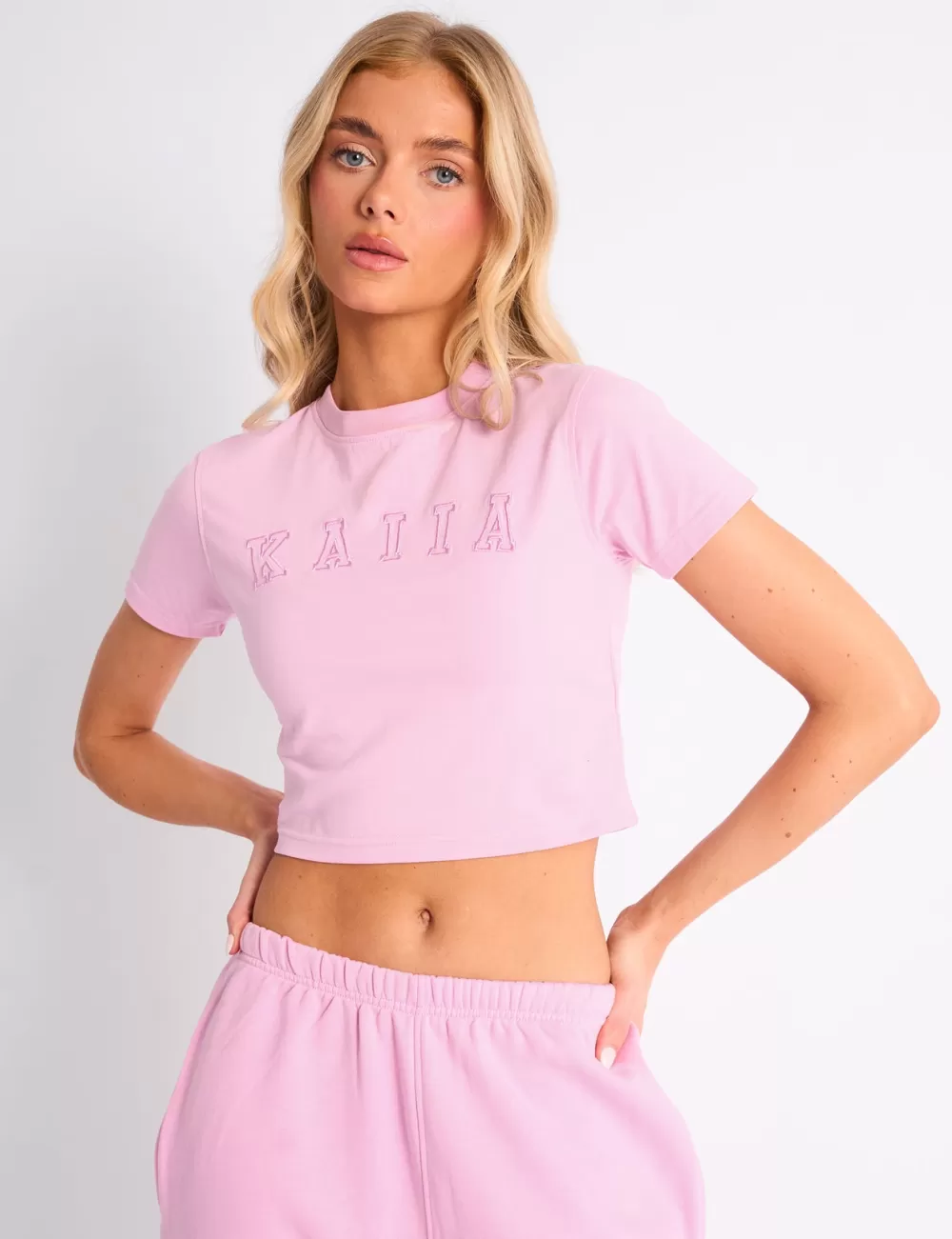 Sale Public Desire Kaiia Logo Baby Tee Candy Pink Candy_pink