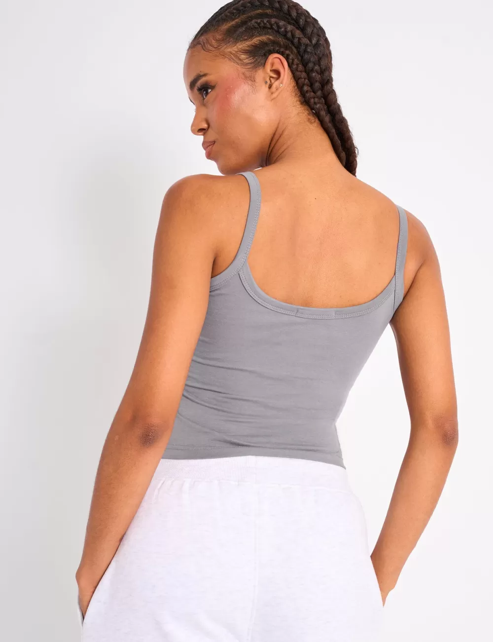 Cheap Public Desire Kaiia Logo Cami Vest Top Charcoal Grey Charcoal_grey