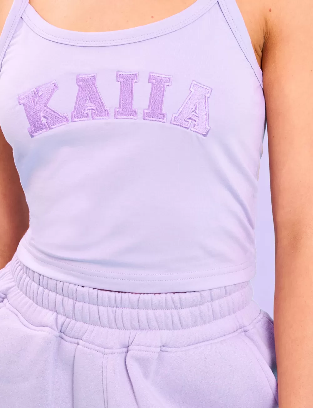 Sale Public Desire Kaiia Logo Cami Vest Top Lilac