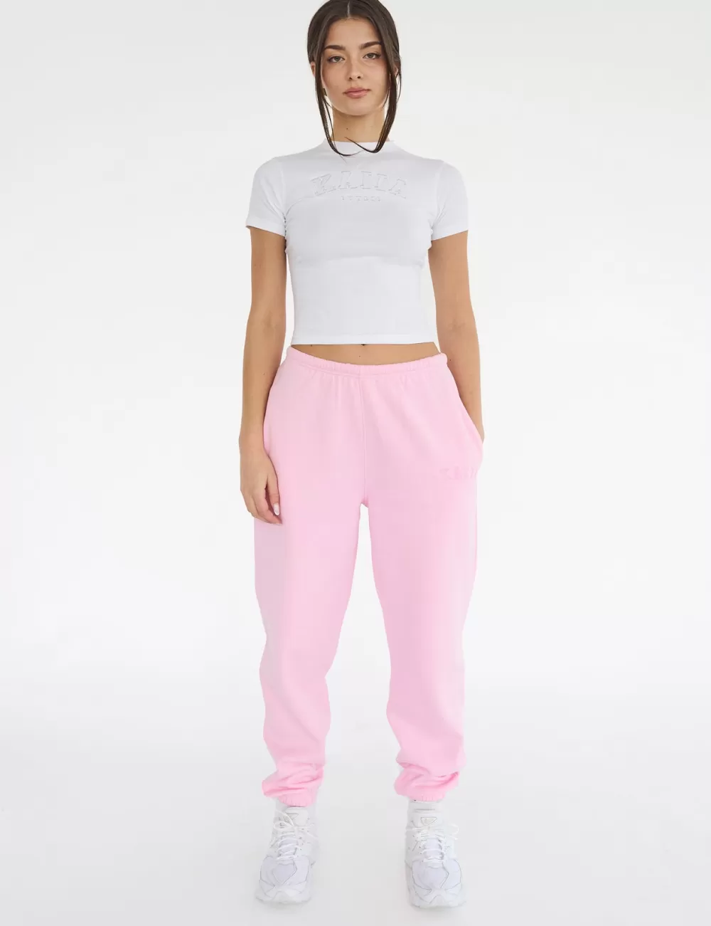 Store Public Desire Kaiia Logo Cuffed Joggers Baby Pink