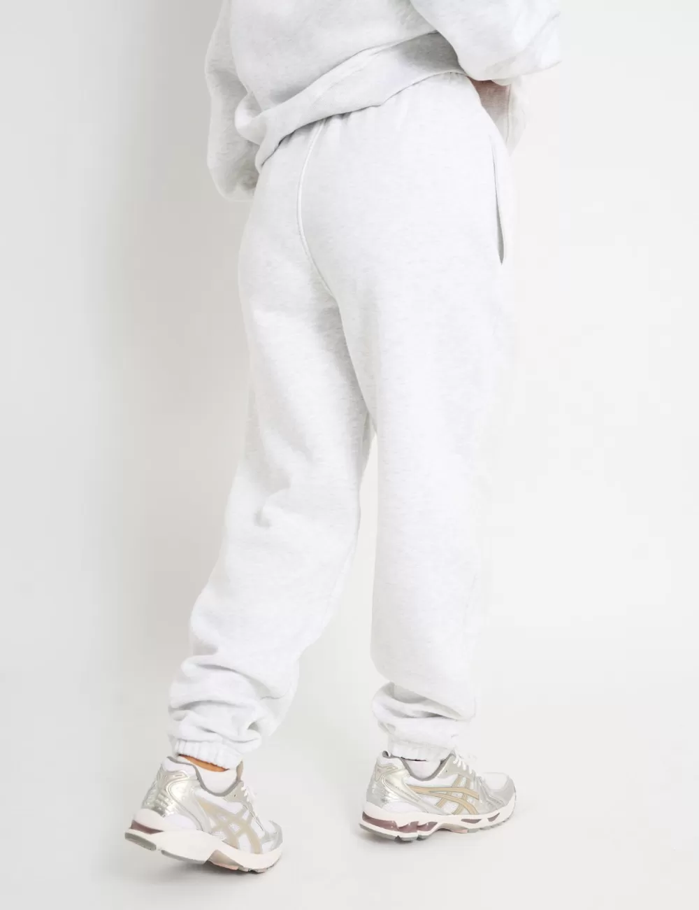 Outlet Public Desire Kaiia Logo Cuffed Joggers Light Grey Marl & Forest Green Light_grey_marl_forest_green