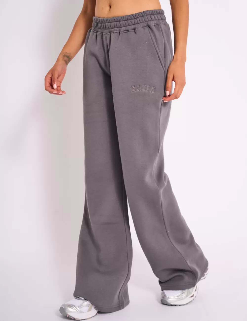 Store Public Desire Kaiia Logo Straight Leg Joggers Slate Grey Slate_grey