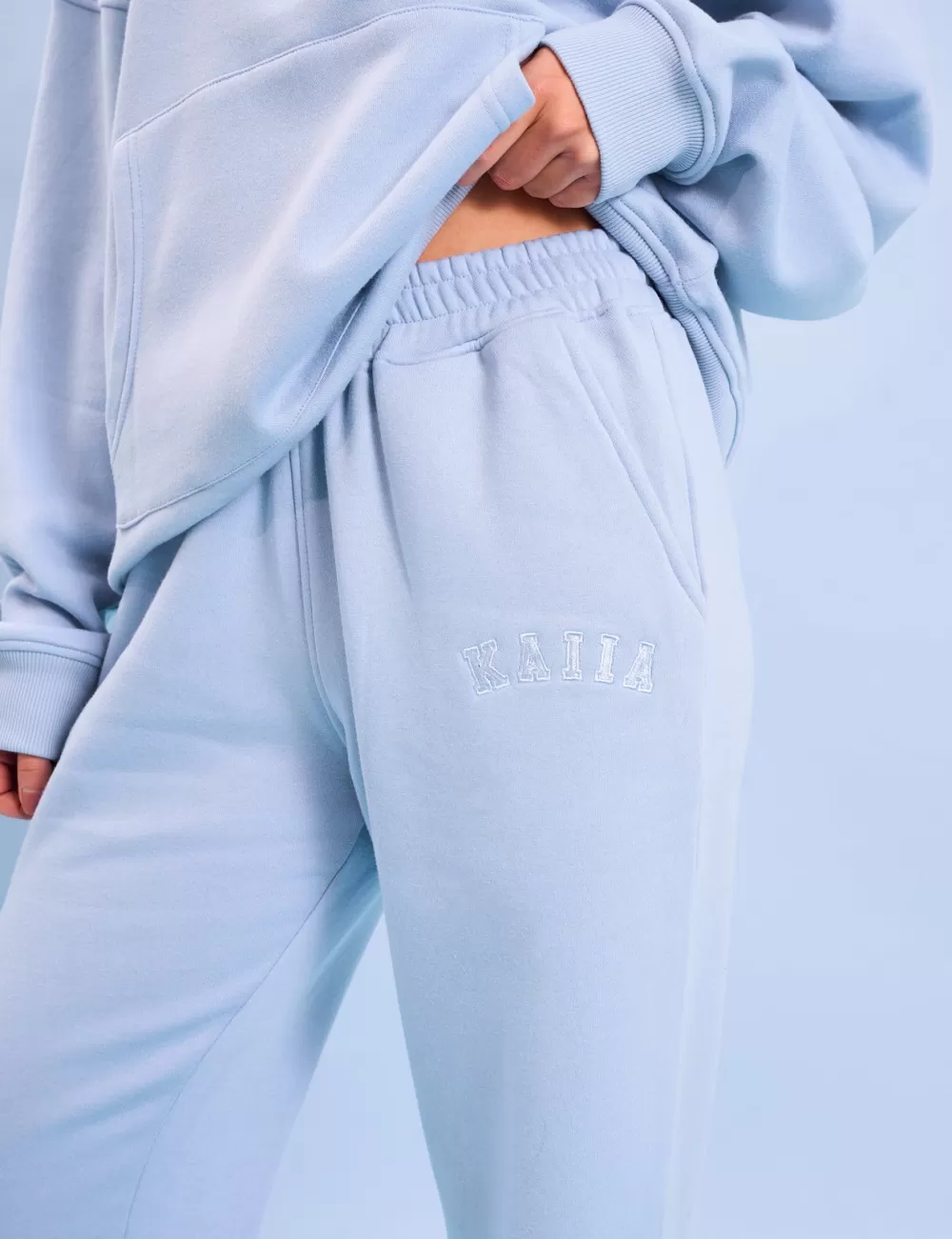 Store Public Desire Kaiia Logo Wide Leg Sweat Pants Light Blue Light_blue