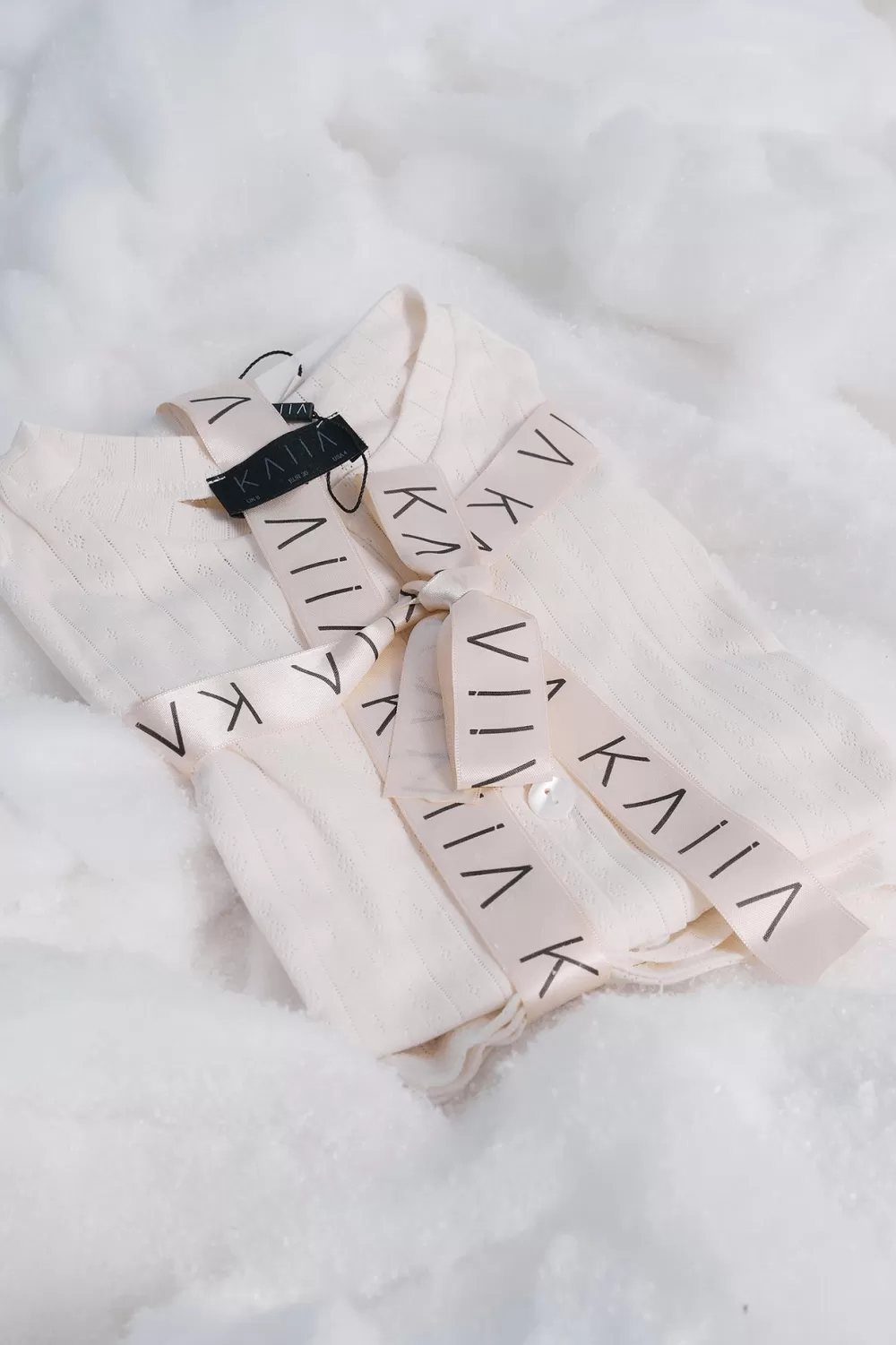 Discount Public Desire Kaiia Pointelle Button Up Long Sleeve Top & Shorts Pj Set Cream