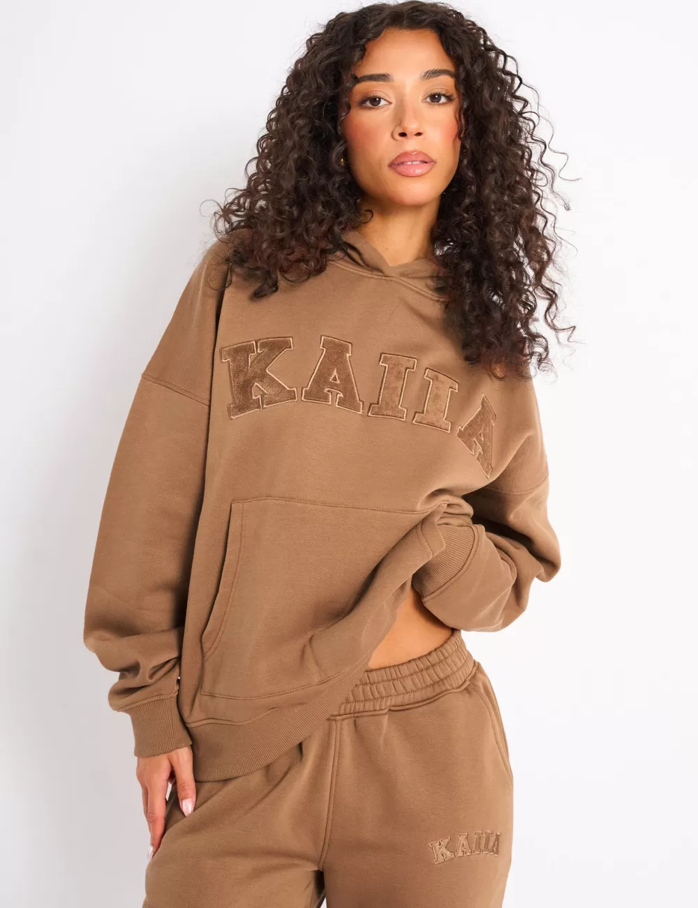 Sale Public Desire Kaiia Slogan Oversized Hoodie Gingerbread