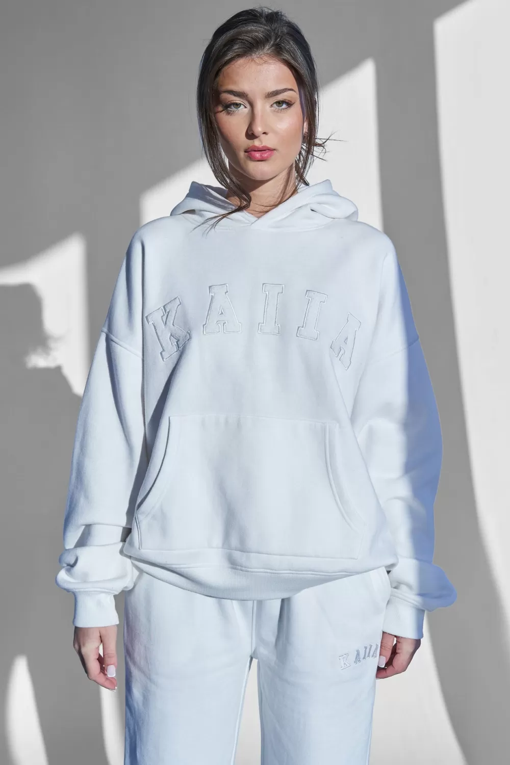 Sale Public Desire KAIIA SLOGAN OVERSIZED HOODIE White