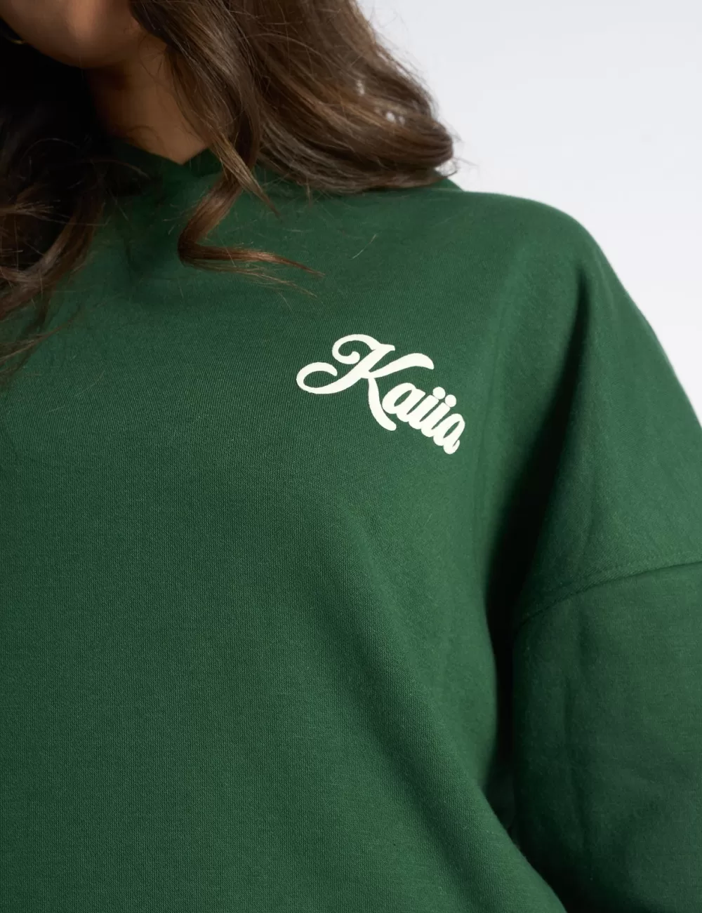 Discount Public Desire Kaiia Snowflake Logo Oversized Hoodie Forest Green Forest_green