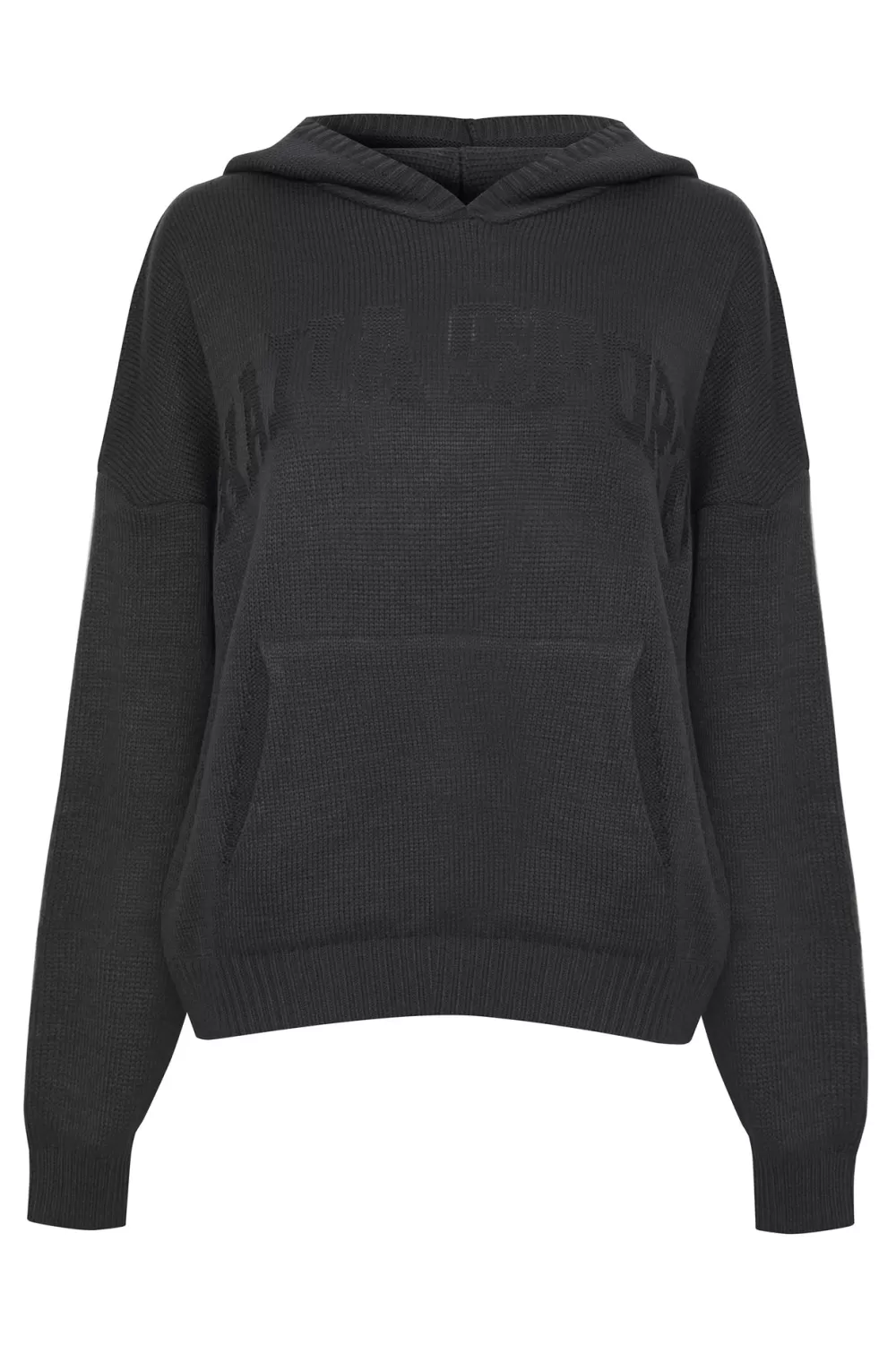 Sale Public Desire Kaiia Sport Knitted Hoodie Dark Grey Dark_grey