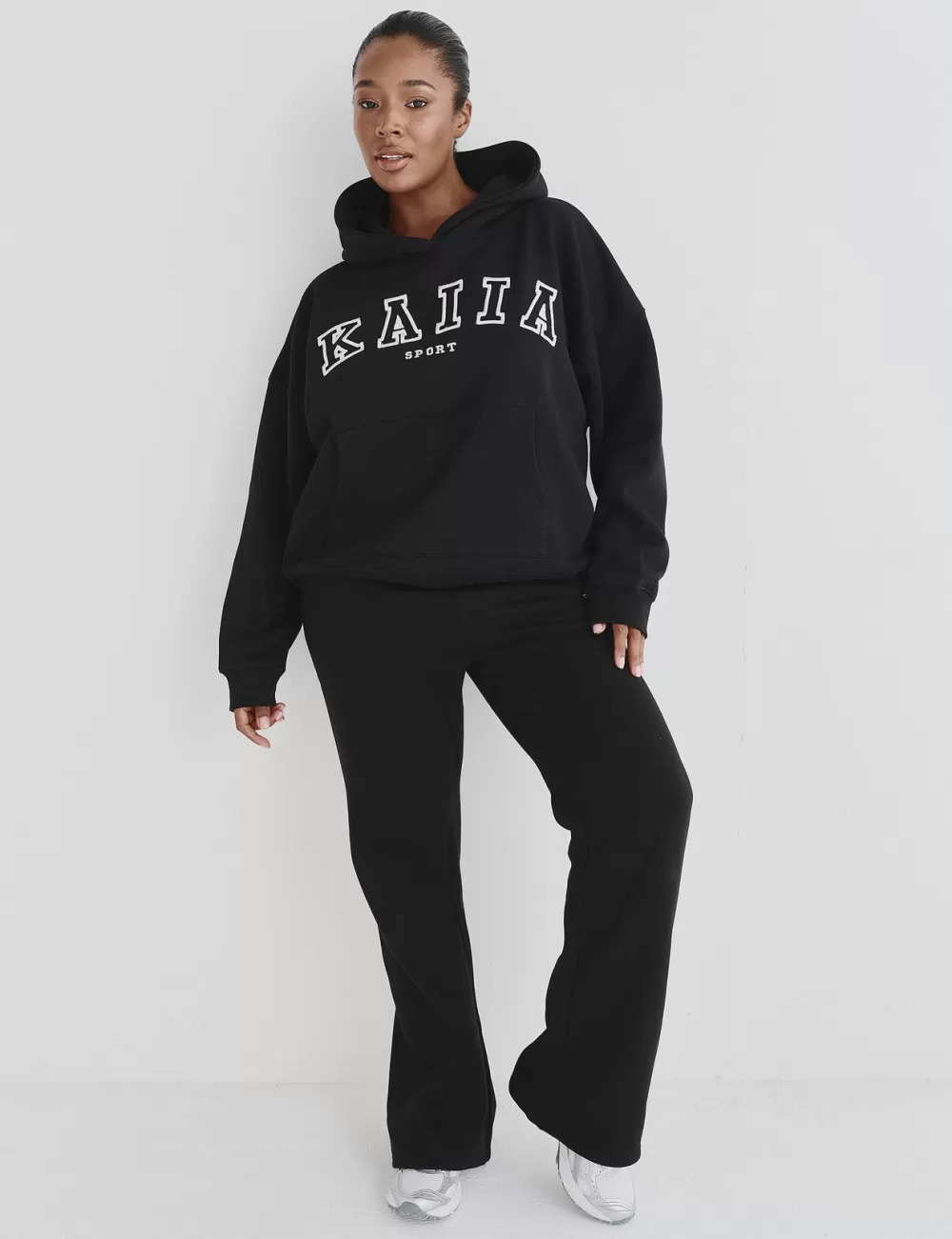 Sale Public Desire Kaiia Sport Logo Oversized Hoodie Black