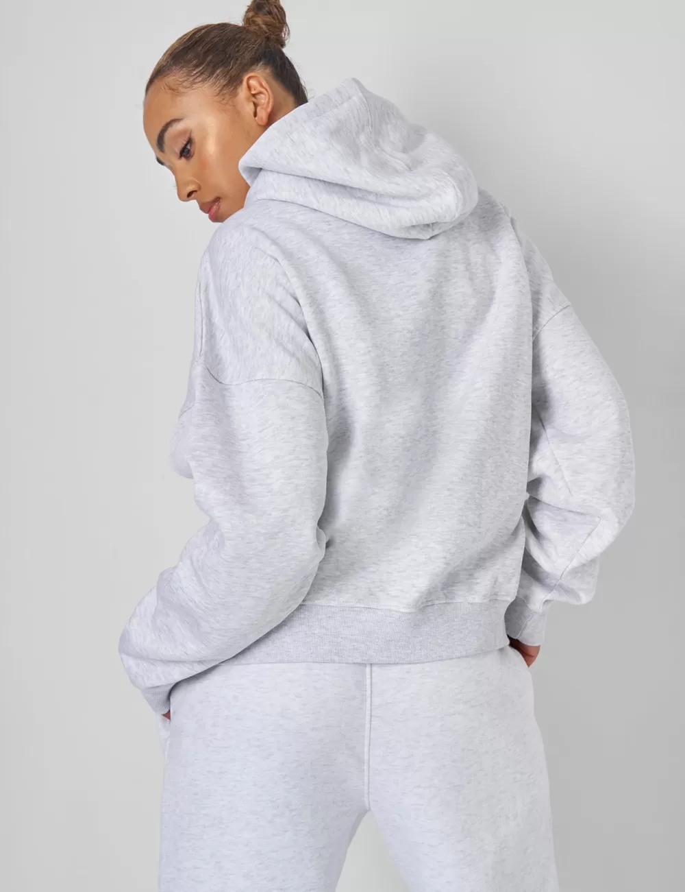 Best Sale Public Desire Kaiia Sport Oversized Hoodie Light Marl Grey