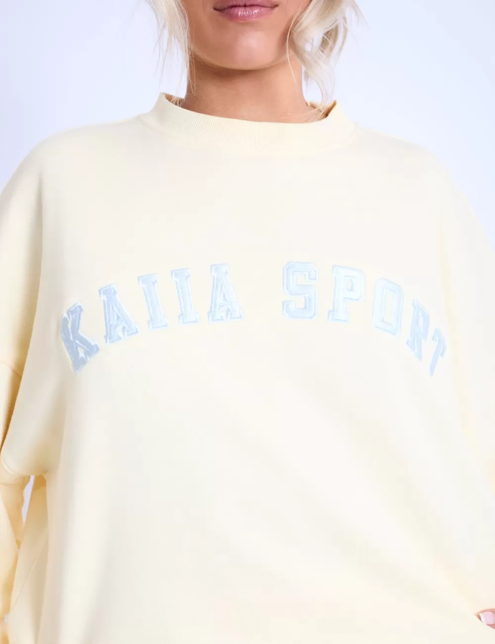 Fashion Public Desire Kaiia Sport Oversized Sweatshirt & Light Blue Lemon
