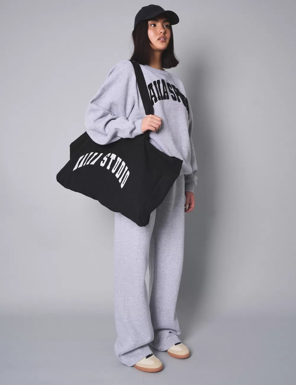 Cheap Public Desire Kaiia Sport Slogan Oversized Sweatshirt Grey Marl Grey_marl