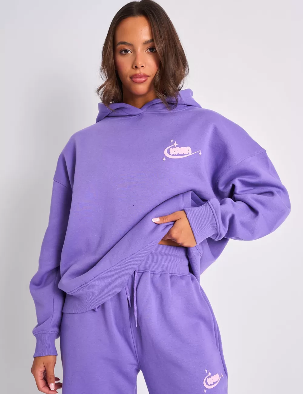 Store Public Desire Kaiia Star Graphic Oversized Hoodie Purple