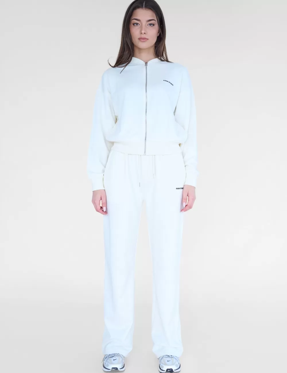 Outlet Public Desire Kaiia Studio Back Pocket Wide Leg Sweat Pants Ecru