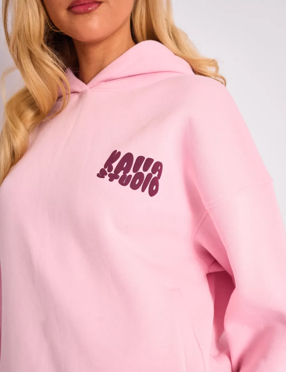 Cheap Public Desire Kaiia Studio Bubble Logo Oversized Hoodie Pink & Plum Pink_plum