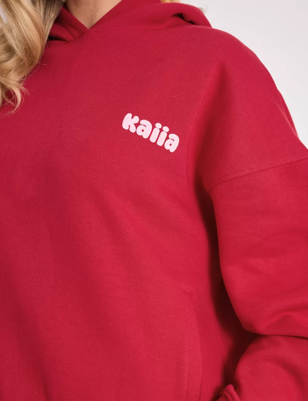 Cheap Public Desire Kaiia Studio Cherry Graphic Oversized Hoodie Red & Pink Red_pink