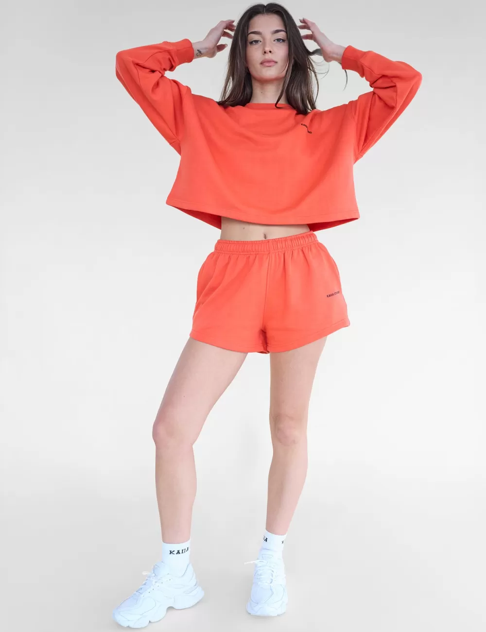 Store Public Desire Kaiia Studio Mini Sweat Shorts Orange