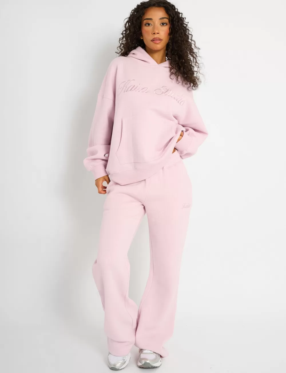 Flash Sale Public Desire Kaiia Studio Script Logo Oversized Hoodie Chai Pink
