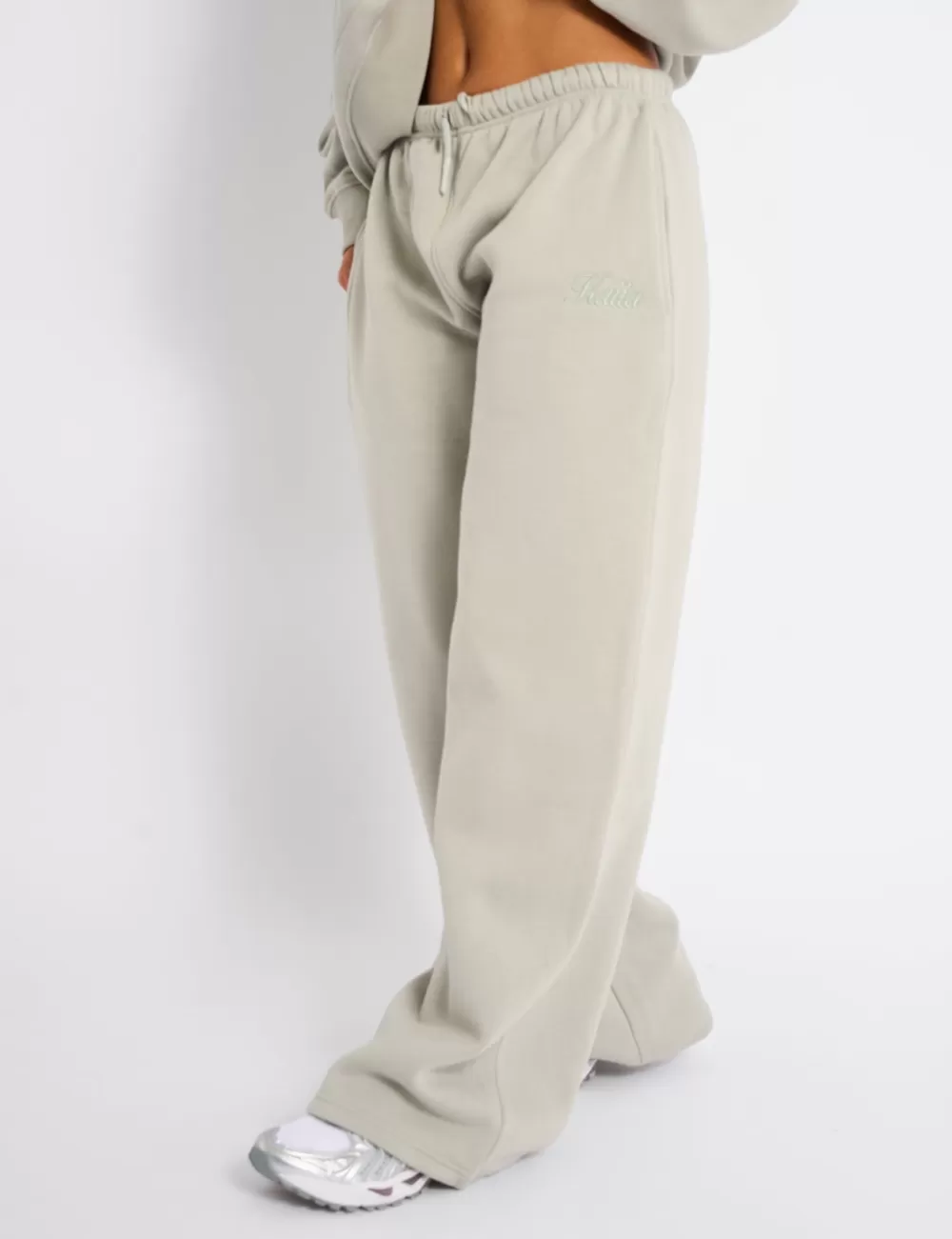 Cheap Public Desire Kaiia Studio Script Logo Wide Leg Joggers Matcha Green