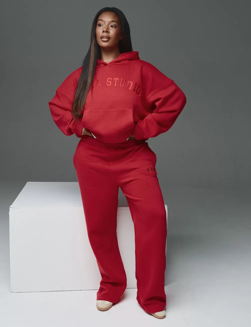 Cheap Public Desire Kaiia Wide Leg Joggers Red