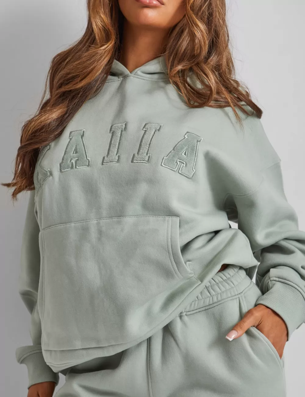Clearance Public Desire Kaiia Wide Leg Sweat Pants in Sage Green