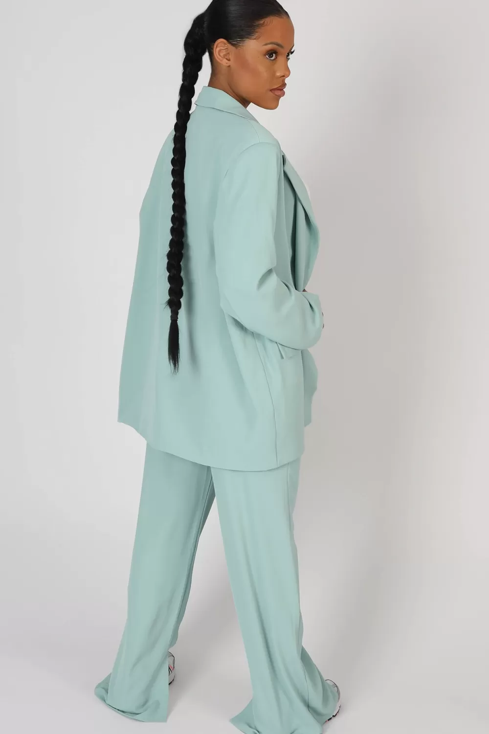 Best Public Desire Oversized Dad Blazer Peppermint Blue