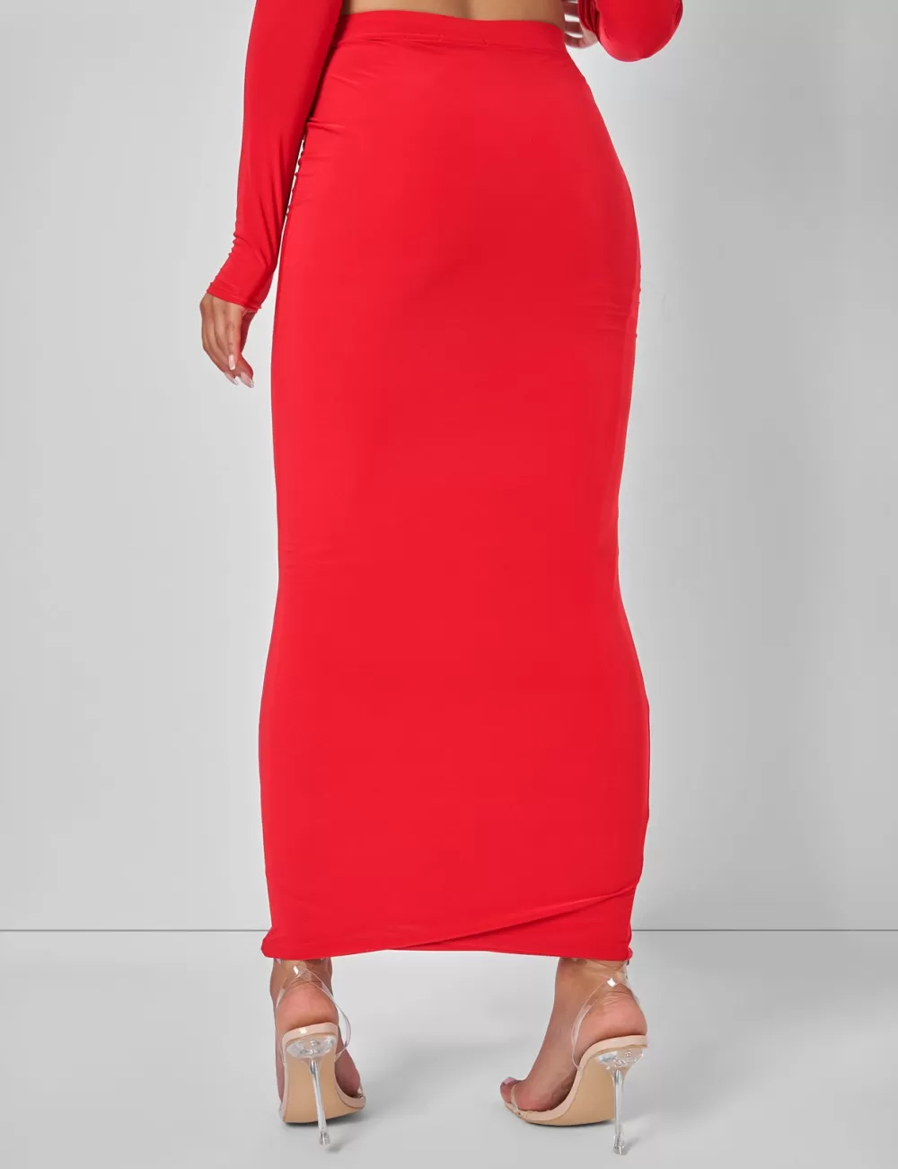 Clearance Public Desire Cut Out Maxi Skirt Co-ord in Red