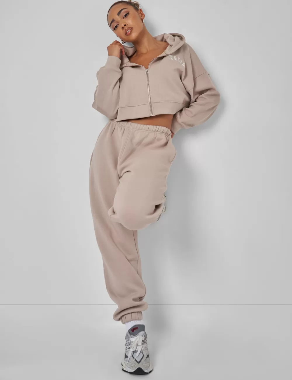 Sale Public Desire Relaxed Fit Cuffed Jogger Stone Neutral