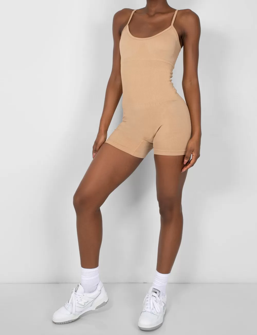 Cheap Public Desire Seamless Unitard Playsuit Camel Brown
