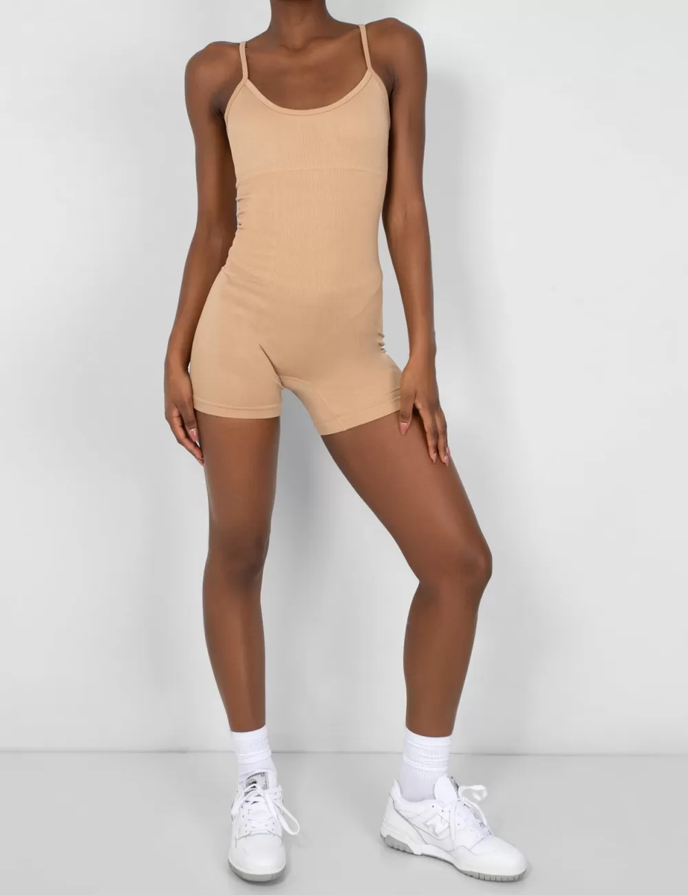 Cheap Public Desire Seamless Unitard Playsuit Camel Brown