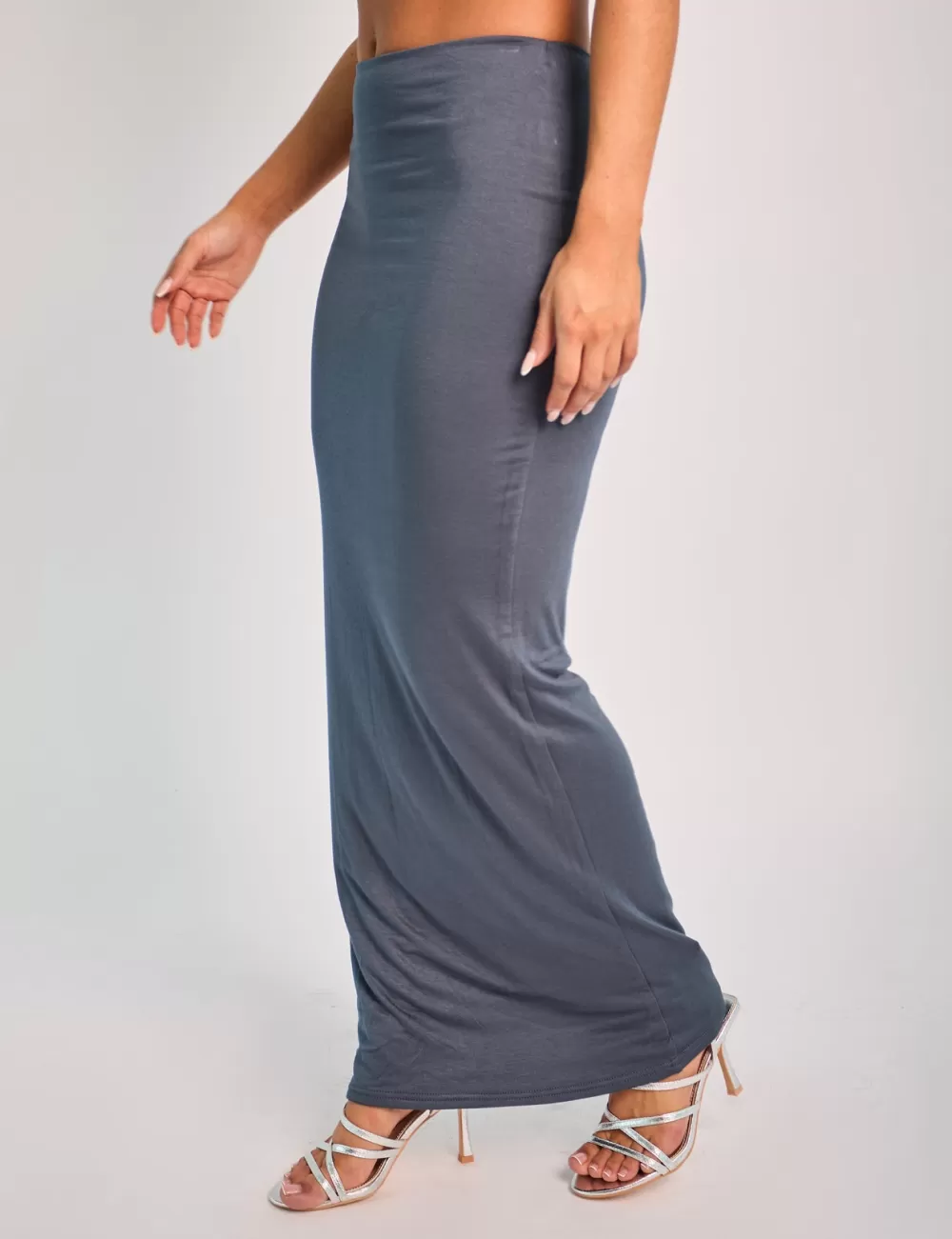 Fashion Public Desire Soft Touch Tubular Maxi Skirt Co Ord Slate
