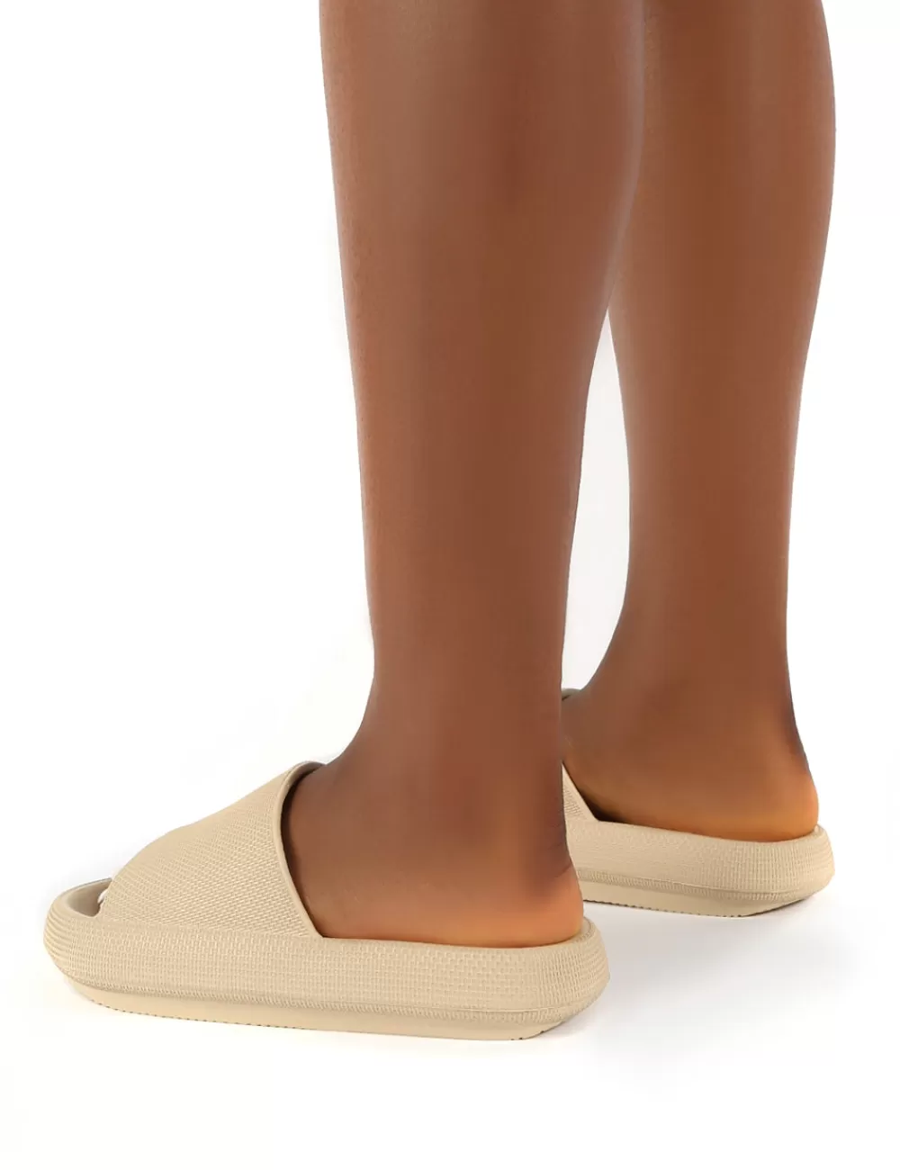 Flash Sale Public Desire Solar Bone Rubber Flat Slider Nude