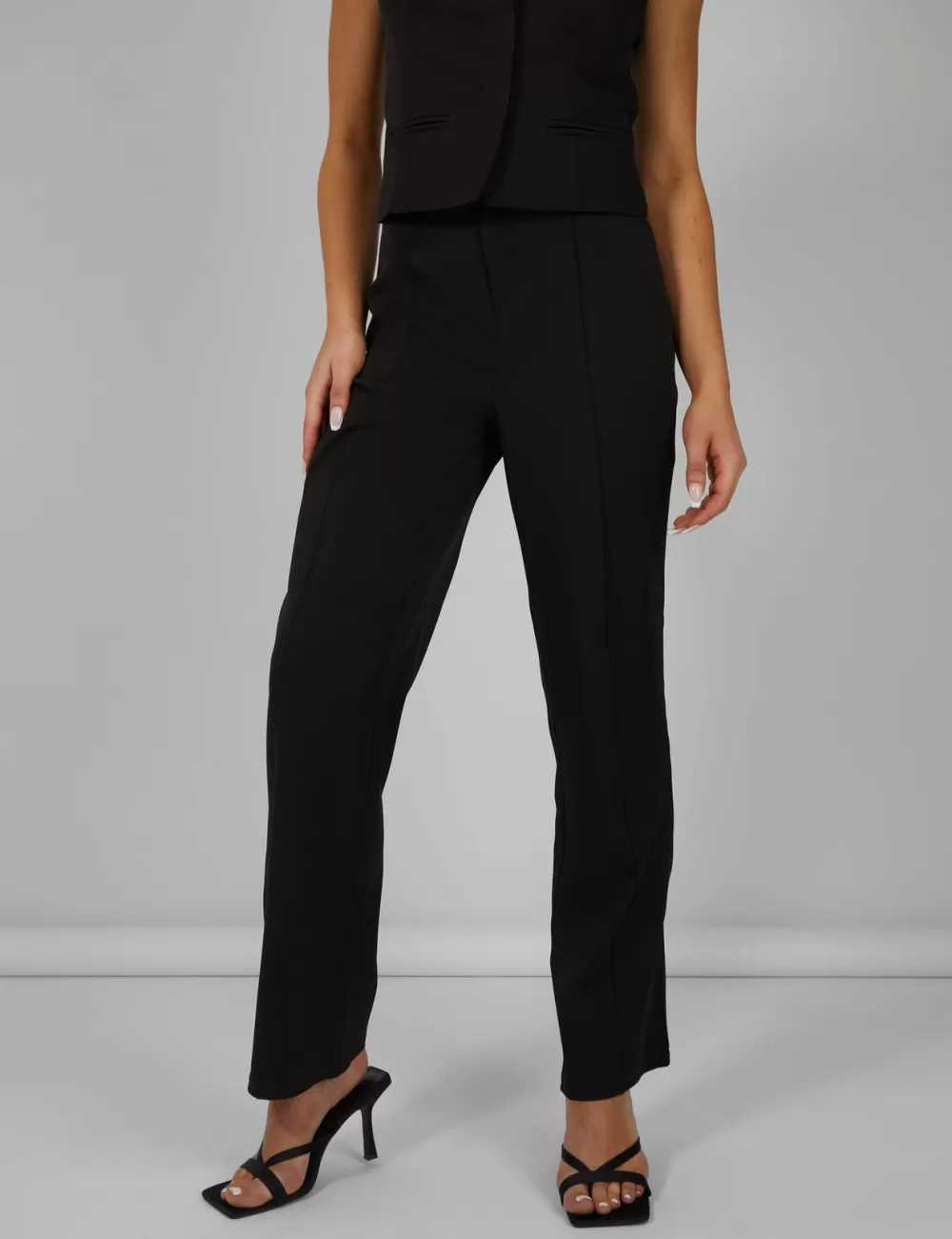 Store Public Desire Tailored Extreme High Waisted Slim Leg Trousers Black