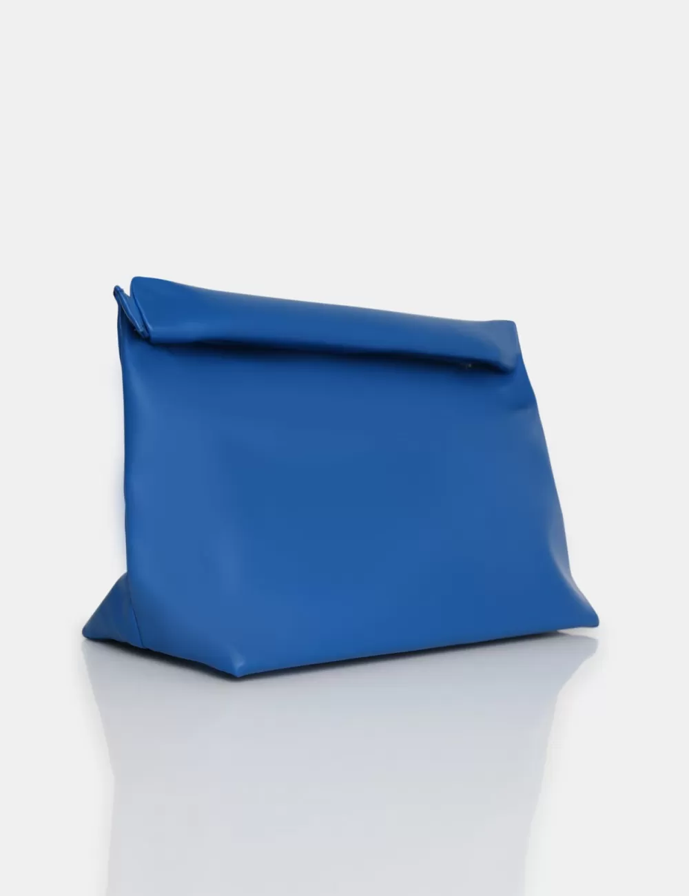 Online Public Desire The Aria Cobalt Folded Detail Clutch Bag Blue