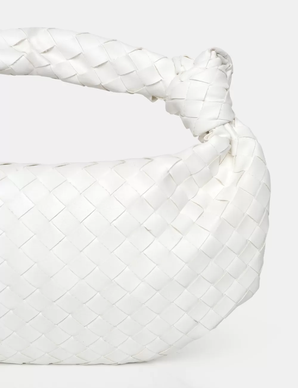 Fashion Public Desire The Blame Woven PU Knot Detail Mini Grab Bag White