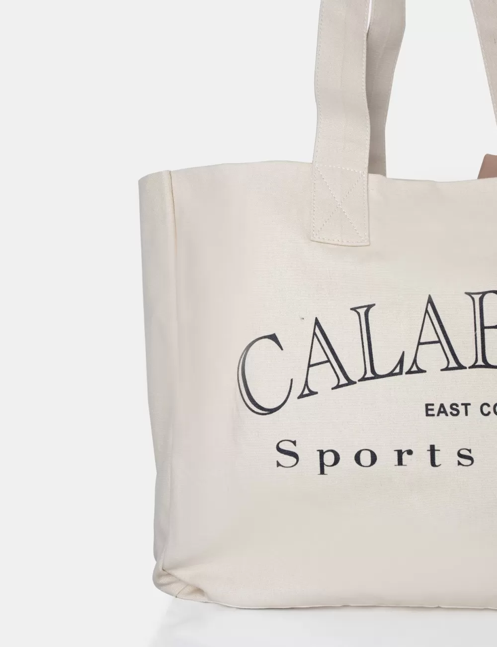 Discount Public Desire The Calabasas Oversized Off White Canvas Tote Bag Neutral