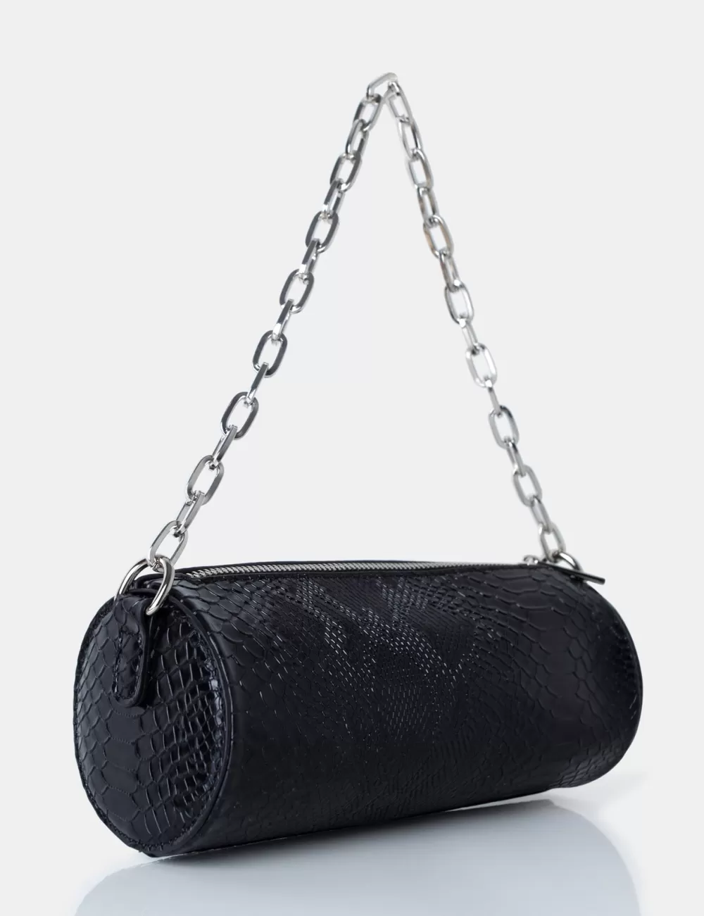 Online Public Desire The Claudia Black Croc Shoulder Bag