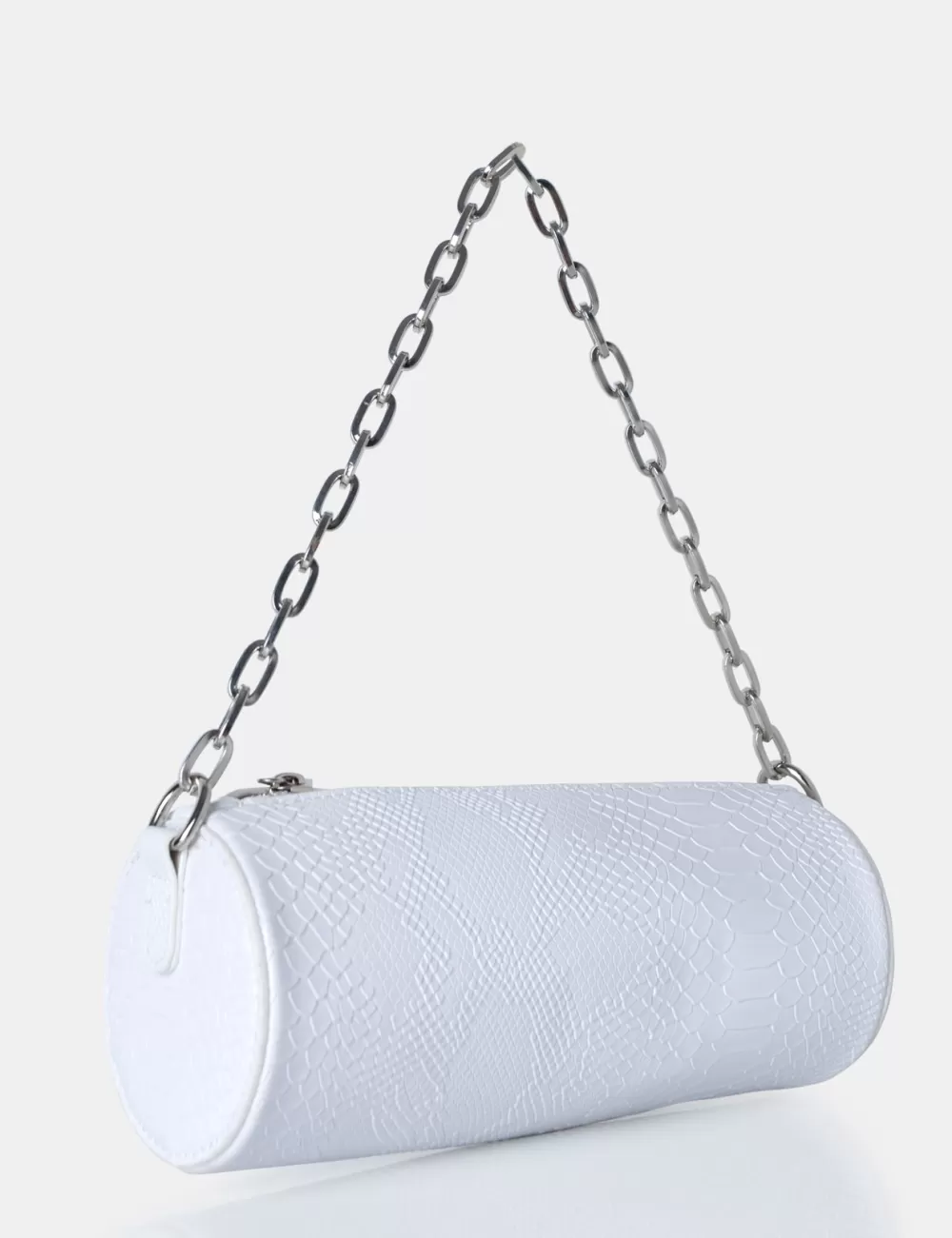 Store Public Desire The Claudia White Croc Shoulder Bag