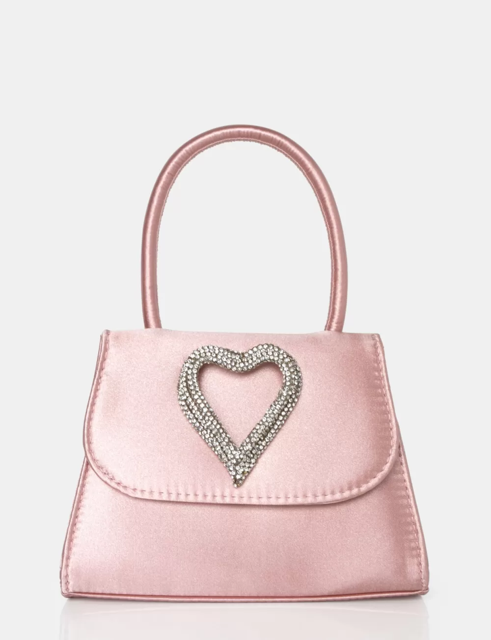 Sale Public Desire The Heart Baby Satin Mini Bag Pink