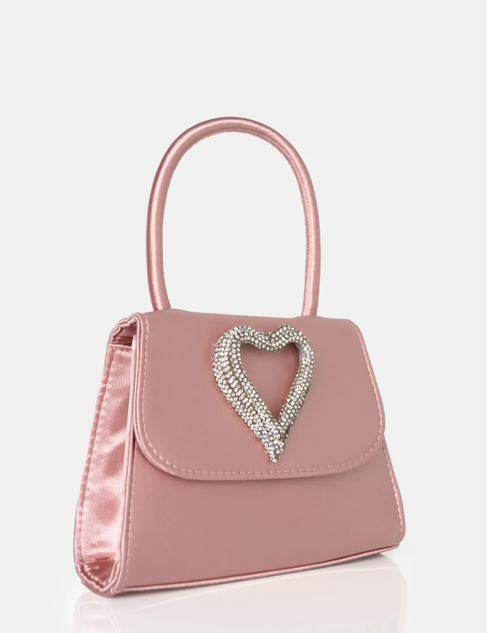 Sale Public Desire The Heart Baby Satin Mini Bag Pink