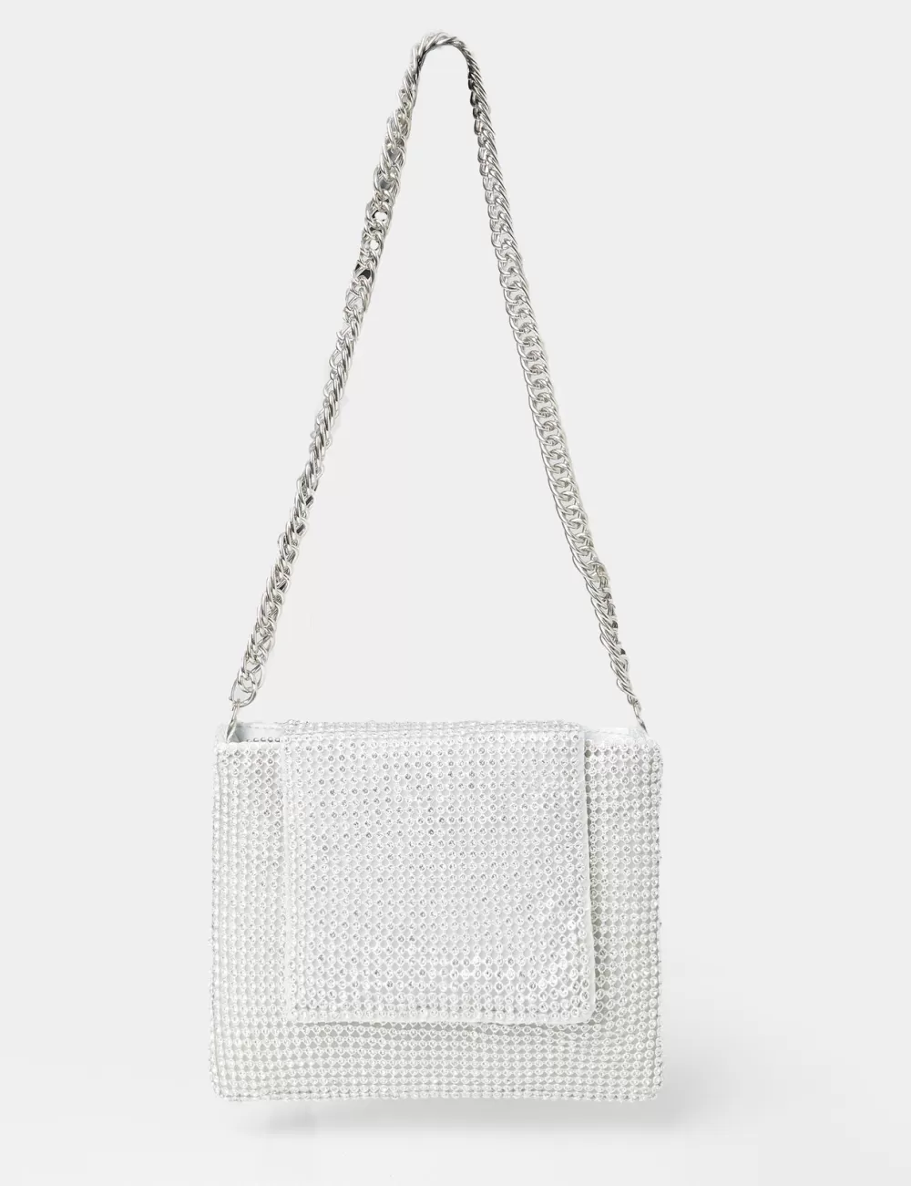 Flash Sale Public Desire The Sianna Diamante Chain Strap Detail Shoulder Bag Silver