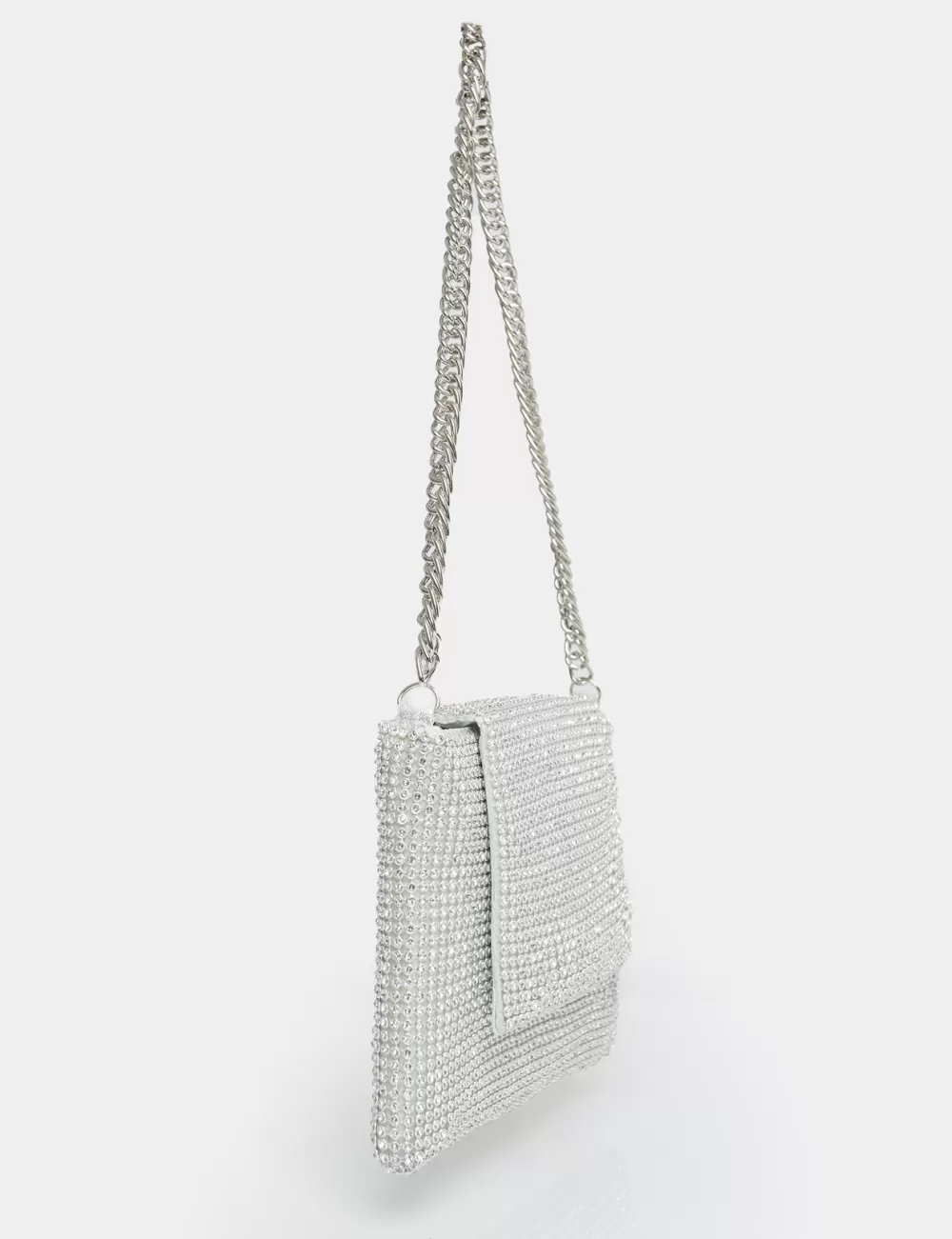 Flash Sale Public Desire The Sianna Diamante Chain Strap Detail Shoulder Bag Silver